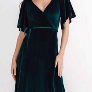 Baltic Born Meghan Velvet Wrap Maxi Dress Emerald Maternity